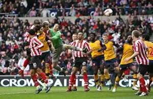 Cesc Fabregas heads past Sunderland goalkeeper Craig