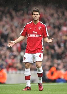 Images Dated 8th November 2008: Cesc Fabregas: Leading Arsenal to Victory Over Manchester United, 2008