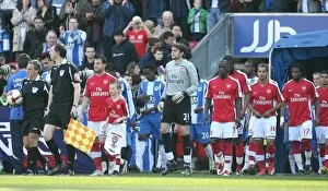 Cesc Fabregas leads the Arenal team out onto the pitch