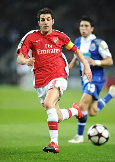 FC Porto V Arsenal 2009-10 Prints: Cesc Fabregas Leads Arsenal in First Leg of UEFA Champions League Showdown against FC Porto