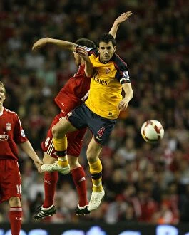 Liverpool v Arsenal 2008-9 Collection: Cesc Fabregas (Liverpool) Xabi Alonso (Liverpool)