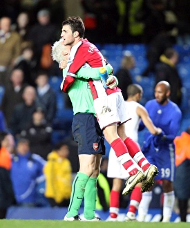 Chelsea v Arsenal 2008-09 Collection: Cesc Fabregas and Manuel Almunia