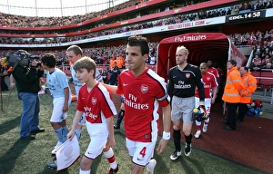 Arsenal V Manchester City 2008-09 Prints: Cesc Fabregas and Manuel Almunia lead out Arsenal