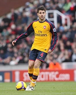 Images Dated 1st November 2008: Cesc Fabregas: Masterminding Arsenal's 1-2 Victory over Stoke City, 2008