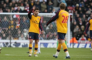 Stoke City V Arsenal 2008-09 Prints: Cesc Fabregas and Nicklas Bendtner (Arsenal)