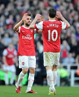 Images Dated 12th February 2011: Cesc Fabregas and Robin van Persie (Arsenal). Arsenal 2: 0 Wolverhampton Wanderers