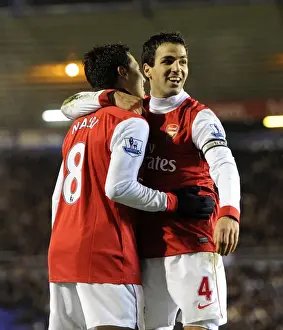 Cesc Fabregas and Samir Nasri: Celebrating Arsenal's 3rd Goal vs Birmingham City (1/1/11)