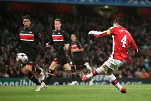 Arsenal v AZ Alkmaar 2009-10 Collection: Cesc Fabregas scores his 2nd goal Arsenals 3rd