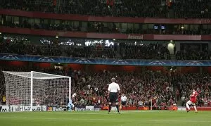Images Dated 15th September 2010: Cesc Fabregas scores Arsenals 1st goal from the penalty spot past Felipe (Braga)