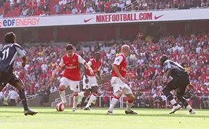 Cesc Fabregas scores Arsenals 2nd goal past Abdoulay Meite (Bolton)