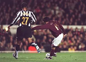 Cesc Fabregas Scores Arsenal's First Goal Against Juventus in Champions League Quarterfinal at Highbury, 2006