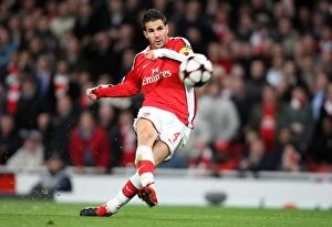 Images Dated 4th November 2009: Cesc Fabregas Scores His Second Goal: Arsenal's Third in 4:1 Victory over AZ Alkmaar in UEFA