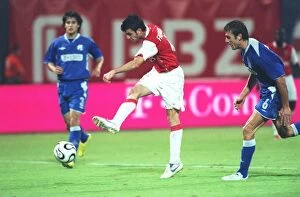 Images Dated 10th August 2006: Cesc Fabregas Scores Stunner Past Zagreb's Ivan Turina - Arsenal's 3rd Goal