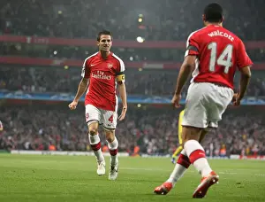 Cesc Fabregas and Theo Walcott: Arsenal's Unforgettable Goal Celebration in 3:0 Victory over Villarreal, UEFA Champions League 2009