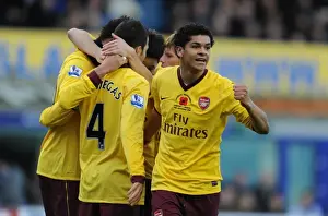 Cesc Fabregas's Brace: Arsenal's Winning Moment vs. Everton with Chamakh, Nasri, Arshavin, and Denilson