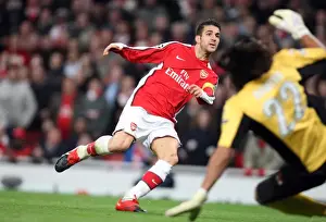 Arsenal V AZ Alkmaar 2009-10 Prints: Cesc Fabregas's Brilliant Strike: Arsenal's Dominant 4-1 Victory in Champions League Group H
