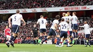 Arsenal V Aston Villa 2009-10 Prints: Cesc Fabregas's Free Kick: Arsenal's First Goal in 3:0 Victory Over Aston Villa (December 27)