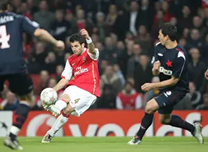 Arsenal V Slavia Prague 2007-08 Prints: Cesc Fabregas's Historic First Goal: Arsenal Crushes Slavia Prague 7-0 in Champions League