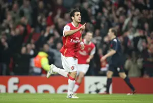 Arsenal V Slavia Prague 2007-08 Prints: Cesc Fabregas's Stunner: Arsenal's Historic 7-0 Victory Over Slavia Prague in the Champions League