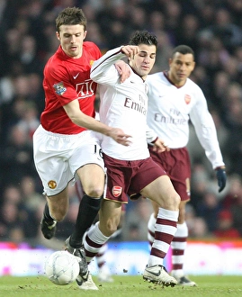 Manchester United V Arsenal FA Cup Prints: Cesc Fabrgeas (Arsenal) Michael Carrick (Man Utd)