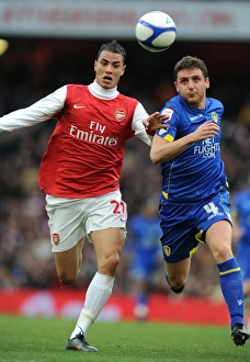 Arsenal V Leeds United FA Cup 2010-11 Prints: Chamakh vs. Bruce: 1-1 Stalemate at the Emirates