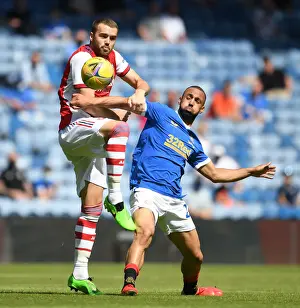 Glasgow Rangers V Arsenal 2021-22 Prints: Chambers vs Roofe: Clash at Ibrox - Rangers vs Arsenal Pre-Season Friendly