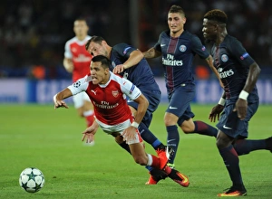 Paris Saint Gernain V Arsenal 2016-17 Prints: Champions League Clash: Sanchez vs. Krychowiak - Paris Saint-Germain vs. Arsenal