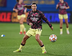 Barcelona V Arsenal Women 2021-22 Prints: Champions League Clash: Tobin Heath of Arsenal Faces FC Barcelona Women