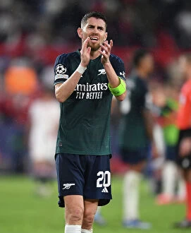 Images Dated 25th October 2023: Champions League Group B: Jorginho's Clap for Arsenal Fans in Sevilla