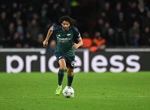 PSV Eindoven v Arsenal 2023-24 Collection: Champions League Group B: Mohamed Elneny of Arsenal Faces Off Against PSV Eindhoven at Philips