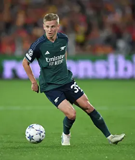 Champions League Group B: Oleksandr Zinchenko in Action for Arsenal against RC Lens, France (October 2023)