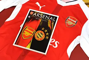 Arsenal V Bayern Munich 2016-17 Prints: Champions League Showdown: Arsenal Dressing Room Battle - Arsenal FC vs. FC Bayern Munich