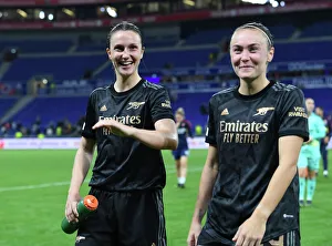 Olympic Lyonnais V Arsenal Women 2022-23 Prints: Champions League Showdown: Arsenal Women vs. Olympique Lyonnais - A Battle of Titans
