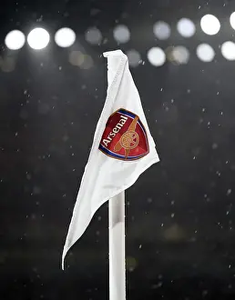 Champions League Showdown at Emirates: Arsenal vs PSV Eindhoven - Corner Flag Image (2023/24)