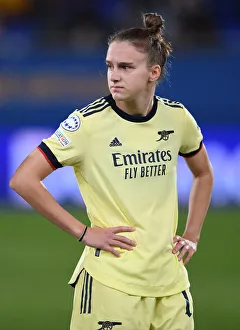 Barcelona V Arsenal Women 2021-22 Prints: Champions League Showdown: Miedema vs. FC Barcelona - Arsenal Women's Battle in Spain