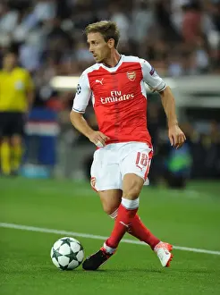 Paris Saint Gernain V Arsenal 2016-17 Prints: Champions League Showdown: Monreal's Determination - Paris Saint-Germain vs. Arsenal