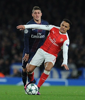 Arsenal V Paris Saint-Germain 2016-17 Prints: Champions League Showdown: Sanchez vs
