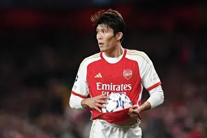Champions League Showdown: Tomiyasu's Crucial Throw-In at Emirates Stadium (Arsenal vs Sevilla, 2023-24)