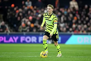 Charging Ahead: Martin Odegaard's Determined Rush in Arsenal's Premier League Victory over Luton Town (2023-24)