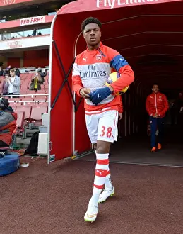 Chuba Akpom (Arsenal). Arsenal 3: 0 West Ham United. Barclays Premier League. Emirates Stadium