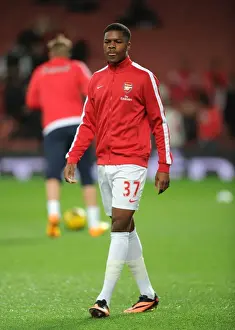 Chuba Akpom (Arsenal) before the match. Arsenal 2: 0 Liverpool. Barclays Premier League