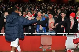Chuba Akpom (Arsenal) meets some fans after the match. Arsenal U19 1: 0 CSKA Moscow U19
