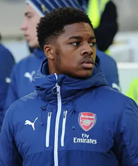 Chuba Akpom (Arsenal). West Ham United 1: 2 Arsenal. Barclays Premier League. The Boleyn Ground