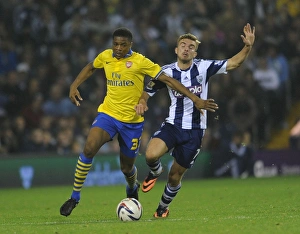 West Bromwich Albion V Arsenal 2013-14 - Capital Cup Prints: Chuba Akpom vs. James Morrison: Battle in the Capital One Cup (West Bromwich Albion vs)