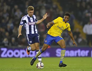 West Bromwich Albion V Arsenal 2013-14 - Capital Cup Prints: Chuba Akpom vs. James Morrison: Battle at The Hawthorns - Arsenal vs
