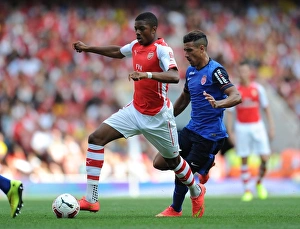 Arsenal V AS Monaco 2014-15 Prints: Chuba Akpom vs. Nabil Dirar: Battle at the Emirates Cup