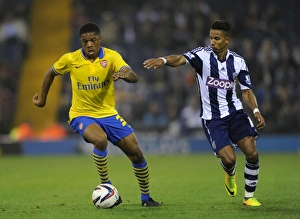 West Bromwich Albion V Arsenal 2013-14 - Capital Cup Prints: Chuba Akpom vs. Scott Sinclair: A Battle in the Capital One Cup