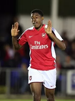Chuks Aneke celebrates scoring Arsenals 7th goal. Maidenhead 1: 7 Arsenal