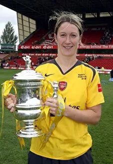 Images Dated 8th May 2007: Ciara Grant (Arsenal) with the FA Cup Trophy