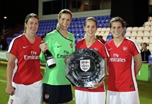 Arsenal Ladies v Everton Community Shield 2008-09 Collection: Ciara Grant, Emma Byrne, Yvonne Tracey and Niamh Fahey (Arsenal)